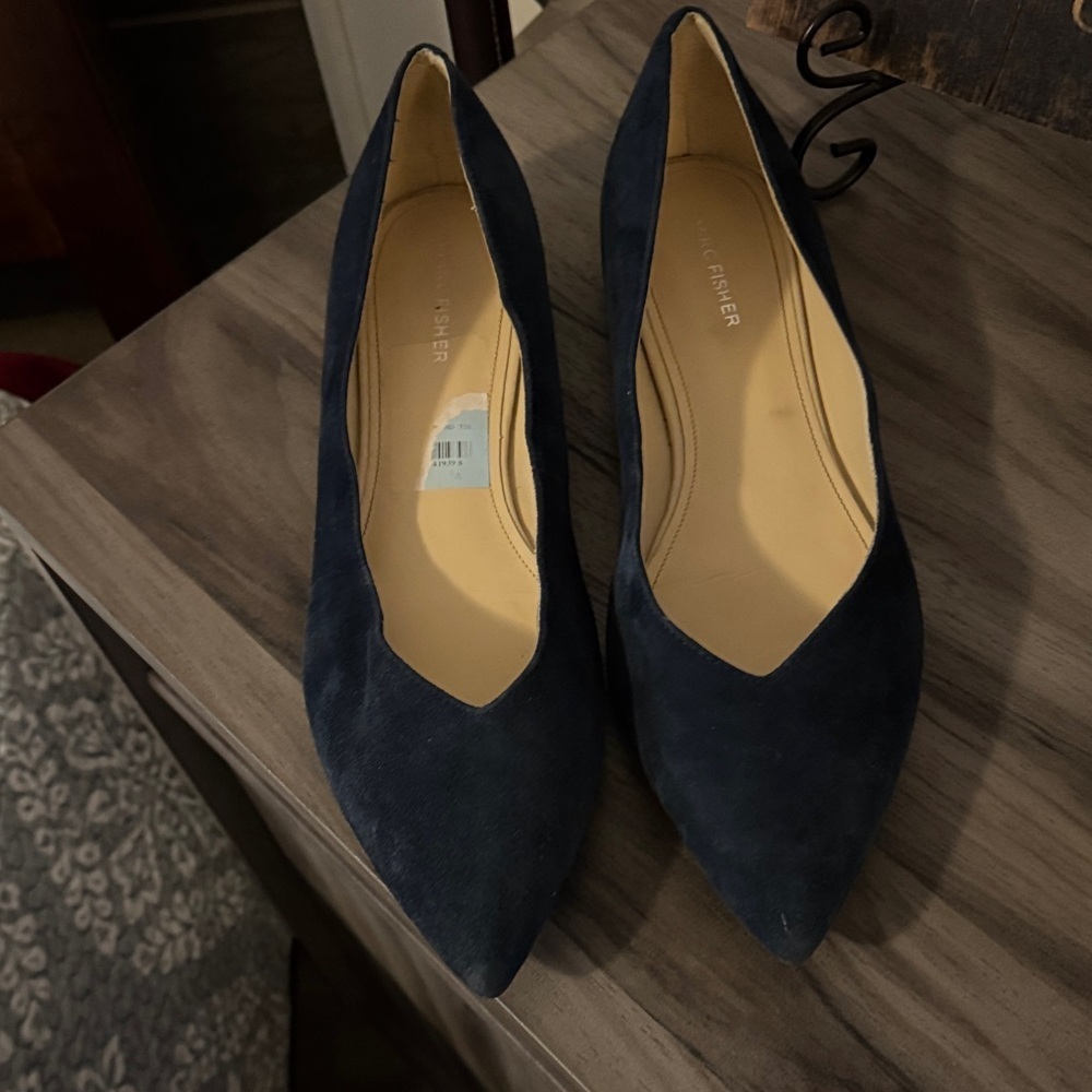 Marc Fisher Dark Blue Suede Women's Flats